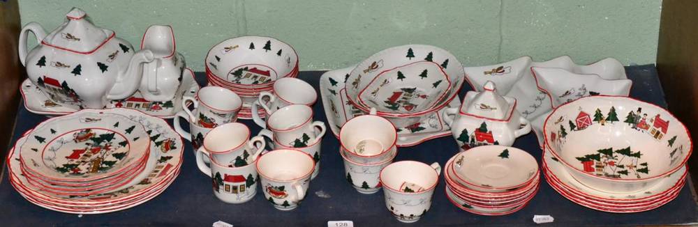 Lot 128 - Masons Christmas Village four place tea