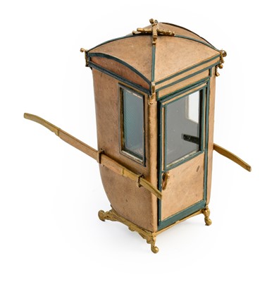 Lot 2004 - A 19th Century Doll's Sedan Chair, mounted in...