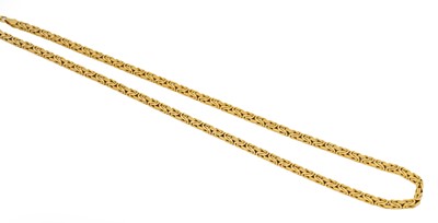 Lot 1072 - An 18 carat gold fancy link chain, formed of...