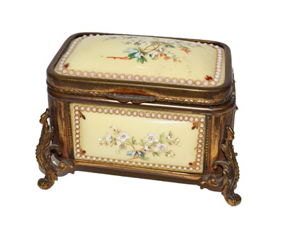 Lot 216 - A Gilt-Metal Mounted Trinket-Box, oblong, the...