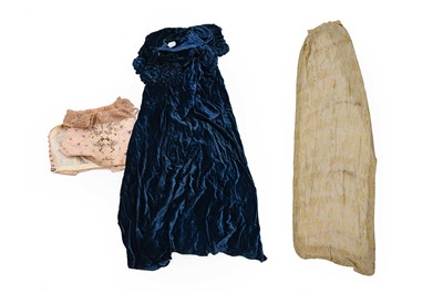 Lot 2033 - Circa 1930s Blue Velvet Evening Dress,...
