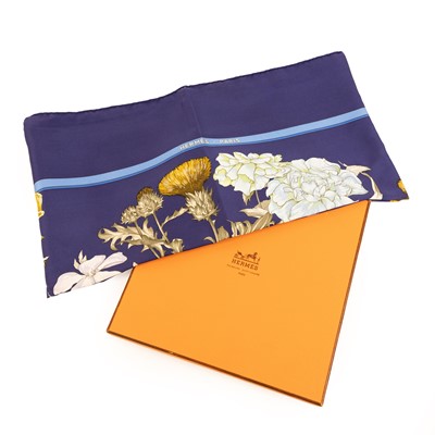 Lot 3017 - Hermès Silk Scarf of Floral Design, 90cm by...