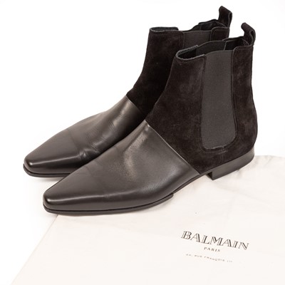 Lot 3020 - Balmain Black Ankle Boots, circa 2015, (size 40)