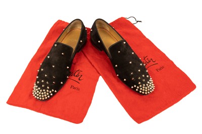 Lot 3015 - Pair of Louboutin Black Suede 'Dandelion'...