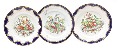 Lot 662 - A Set of Three Tournai-Style Porcelain Plates,...