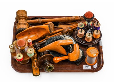 Lot 2151 - Assorted 19th/20th Century Treen Implements...