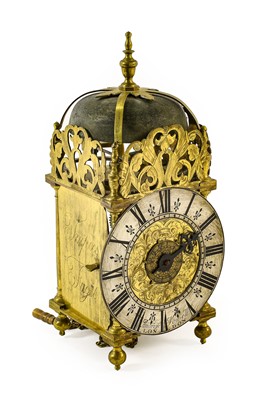 Lot 1084 - A Lantern Hook and Spike Wall Alarm Timepiece,...
