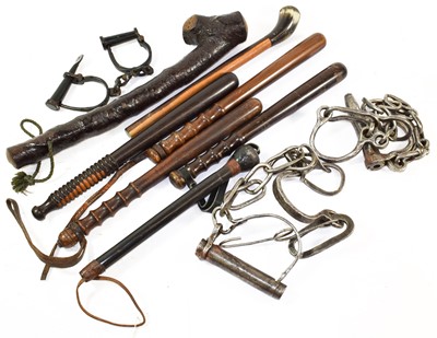 Lot 91 - A Rosewood Police Truncheon, with ring turned...