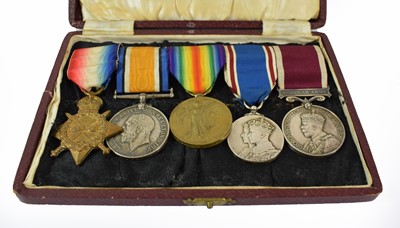 Lot 6 - A First World War Long Service Group of Five...