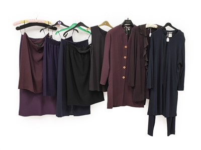 Lot 2068 - Assorted Jean Muir Costume, comprising a plum...