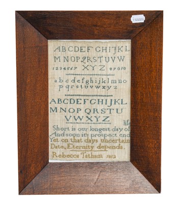Lot 2169 - An Alphabet Sampler Worked by Rebecca Tatham...