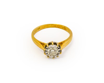 Lot 1112 - An 18 carat gold diamond solitaire ring, the...