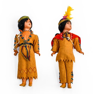 Lot 2002 - Two Armand Marseille Native American Indian...