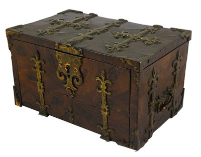 Lot 1009 - A Louis XIV Brass-Bound Kingwood Coffre Forte,...