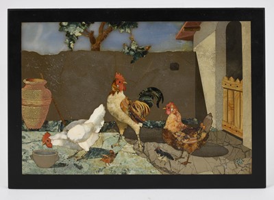 Lot 1045 - A Florentine Pietra Dura Plaque, early 20th...