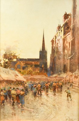 Lot 568 - John Terris RSW (1865-1914) Figures in the...