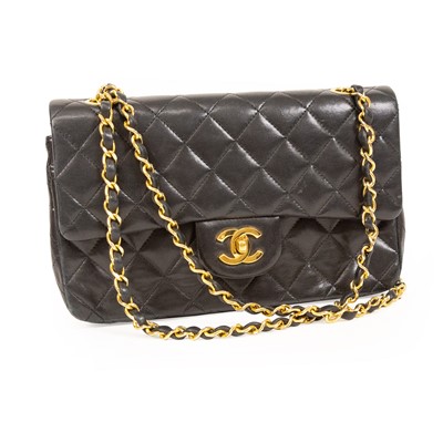 Lot 3062 - Chanel Quilted Black Double-Flap Shoulder Bag,...