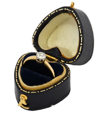 Lot 1051 - A diamond solitaire ring, the old cut diamond...
