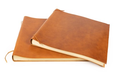 Lot 3011 - Two Large Rudi Rabitti Tan Leather Bound...