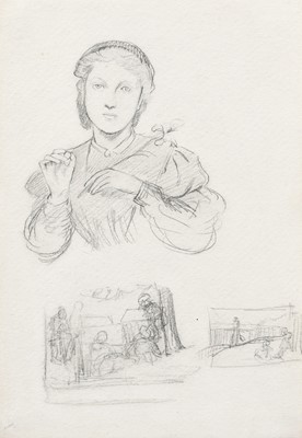 Lot 515 - Valentine Prinsep RA (1838-1904) Girl holding...