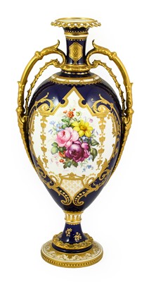 Lot 627 - A Royal Crown Derby Porcelain Twin-Handled...