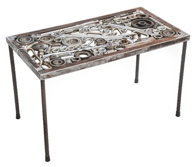 Lot 1230 - Steampunk: A bespoke rectangular coffee table,...