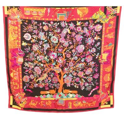 Lot 3012 - Hermès Pink Silk Scarf 'Fantaises Indiennes',...