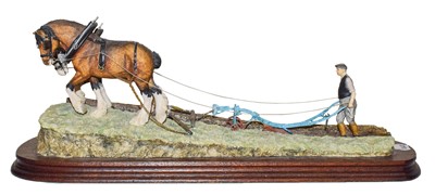 Lot 70 - Border Fine Arts 'Stout Hearts' (Ploughing Scene)