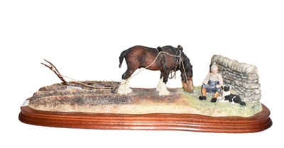Lot 66 - Border Fine Arts 'Ploughman's Lunch'  (Shire, Farmer and Collie)