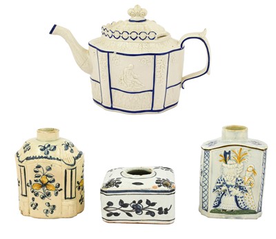 Lot 611 - A Pearlware Tea Canister, circa 1780, of...