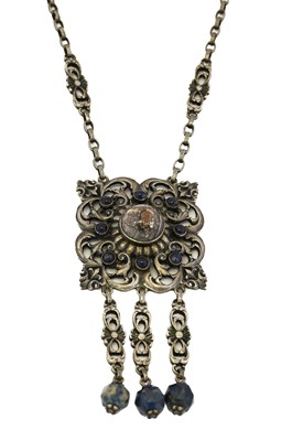 Lot 1026 - An Austro-Hungarian style hardstone and lapis...