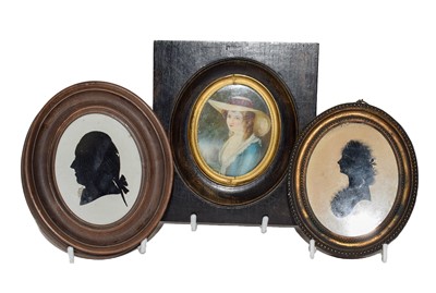 Lot 209 - A Profile Silhouette Portrait on Glass, Mrs...