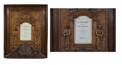 Lot 47 - A First World War Memorial Plaque, to Gunner...