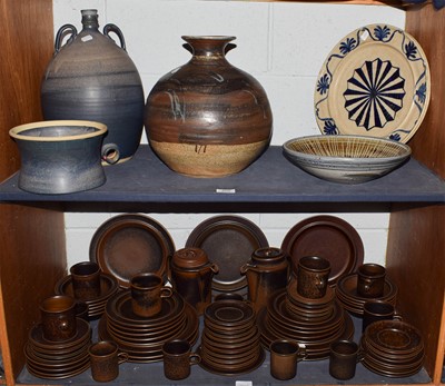 Lot 202 - A large studio pottery onion shaped vase,...
