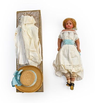 Lot 2007 - Circa 1850s Wax Shoulder Head Doll of Princess...