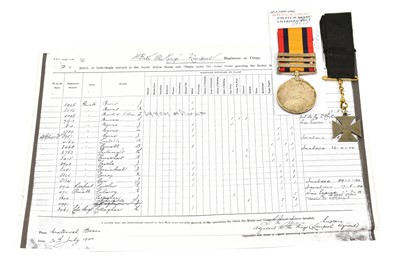 Lot 30 - A Queen's South Africa Medal, with three...