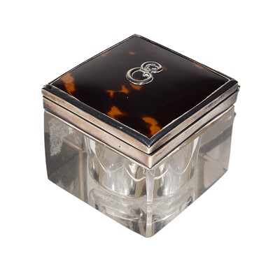 Lot 152 - A George V Silver and Tortoiseshell Ink-Bottle...