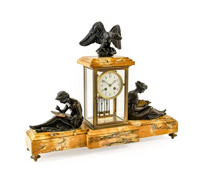 Lot 1086 - A Sienna Marble Bronze Mounted Striking Mantel...