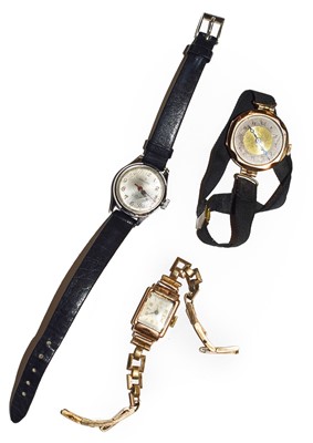 Lot 74 - Two lady's 9ct gold wristwatches one signed...