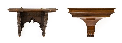 Lot 1089 - Two Mahogany Wall Clock Brackets, the first: a...