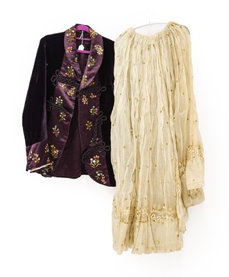 Lot 2015 - 19th Century Plum Velvet Smoking Jacket, with...