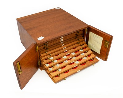 Lot 194 - A Professionally Made Wooden Coin Cabinet,...