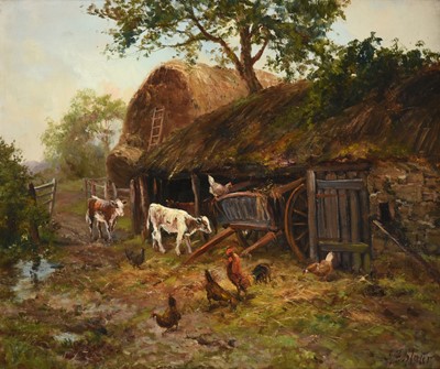 Lot 564 - John Falconer Slater (1857-1937) Farmyard with...