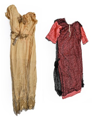 Lot 2020 - Circa 1920s Pink Silk Dress, with short...