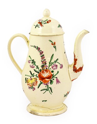 Lot 612 - A Creamware Coffee Pot and Cover, circa 1780,...