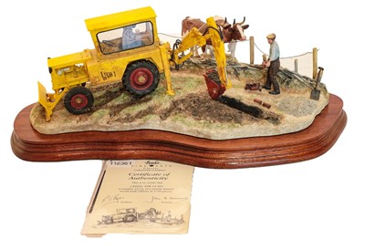 Lot 35 - Border Fine Arts 'Laying the Clays' (Farmer Laying Land Drains, Ayrshire Cows)