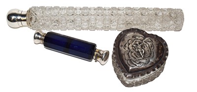 Lot 163 - A Sampson & Morden cut glass scent bottle; a...