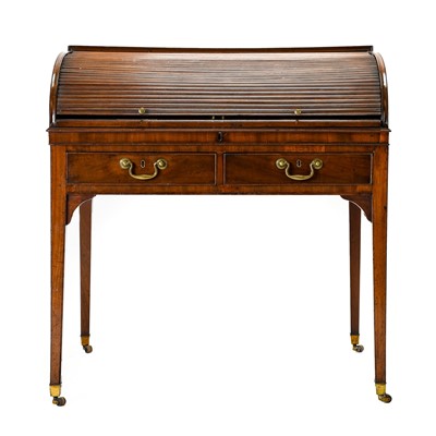 Lot 699 - A Late George III Mahogany Tambour-Front...