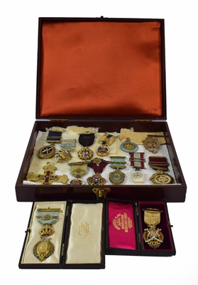 Lot 86 - A 9 Carat Gold and Enamel Masonic Founder's...
