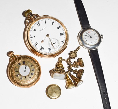 Lot 120 - An 18th century fob watch, gold plated pocket...
